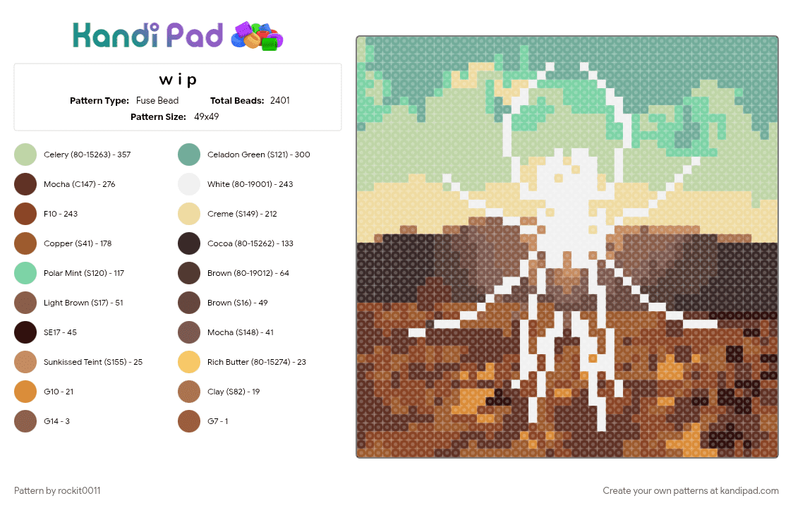 danger days - Fuse Bead Pattern by rockit0011 on Kandi Pad - brown, tan, teal, yellow