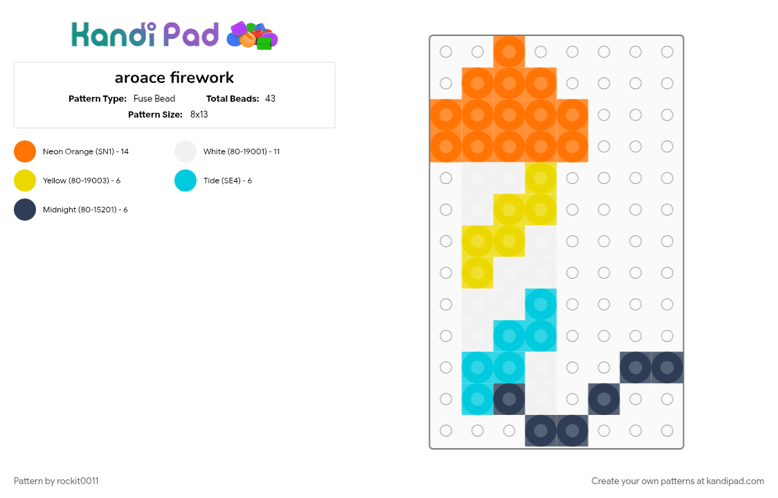 aroace firework - Fuse Bead Pattern by rockit0011 on Kandi Pad - orange
