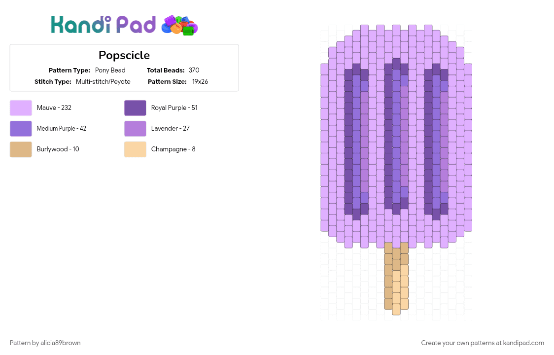 Popscicle - Pony Bead Pattern by alicia89brown on Kandi Pad - pink