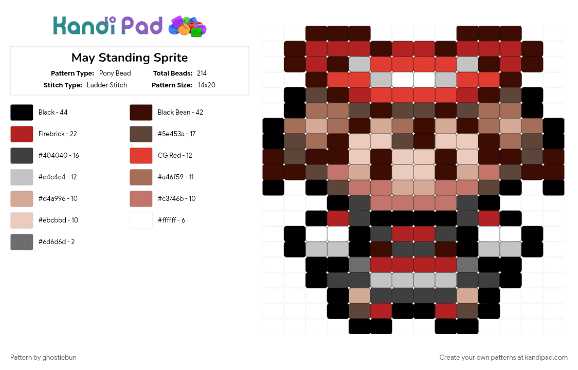 May Standing Sprite - Pony Bead Pattern by ghostiebun on Kandi Pad - 