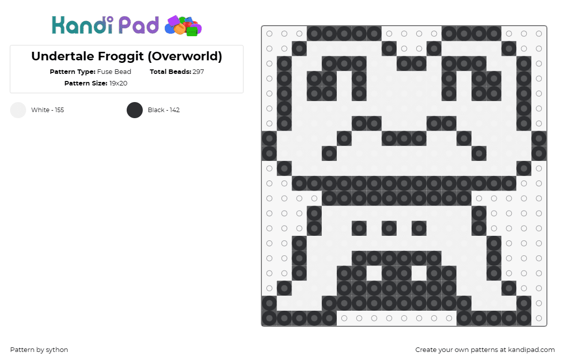 Undertale Froggit (Overworld) Fuse Bead Pattern - Kandi Pad | Kandi ...