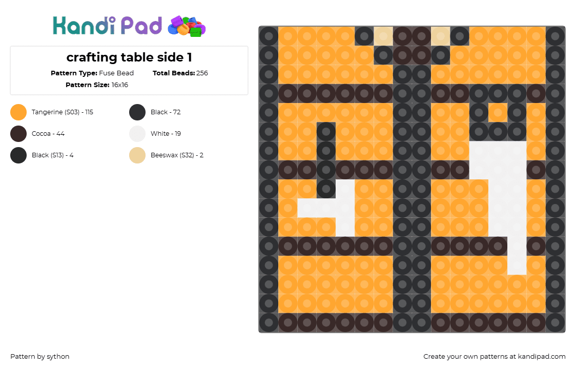 crafting table side 1 - Fuse Bead Pattern by sython on Kandi Pad - 