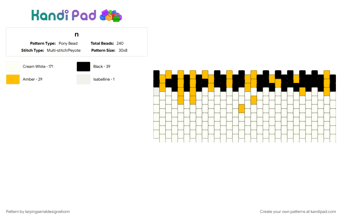 n - Pony Bead Pattern by larpingserialdesignationn on Kandi Pad - 