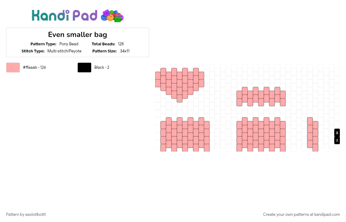 Even smaller bag - Pony Bead Pattern by axolotlbottl on Kandi Pad - beige