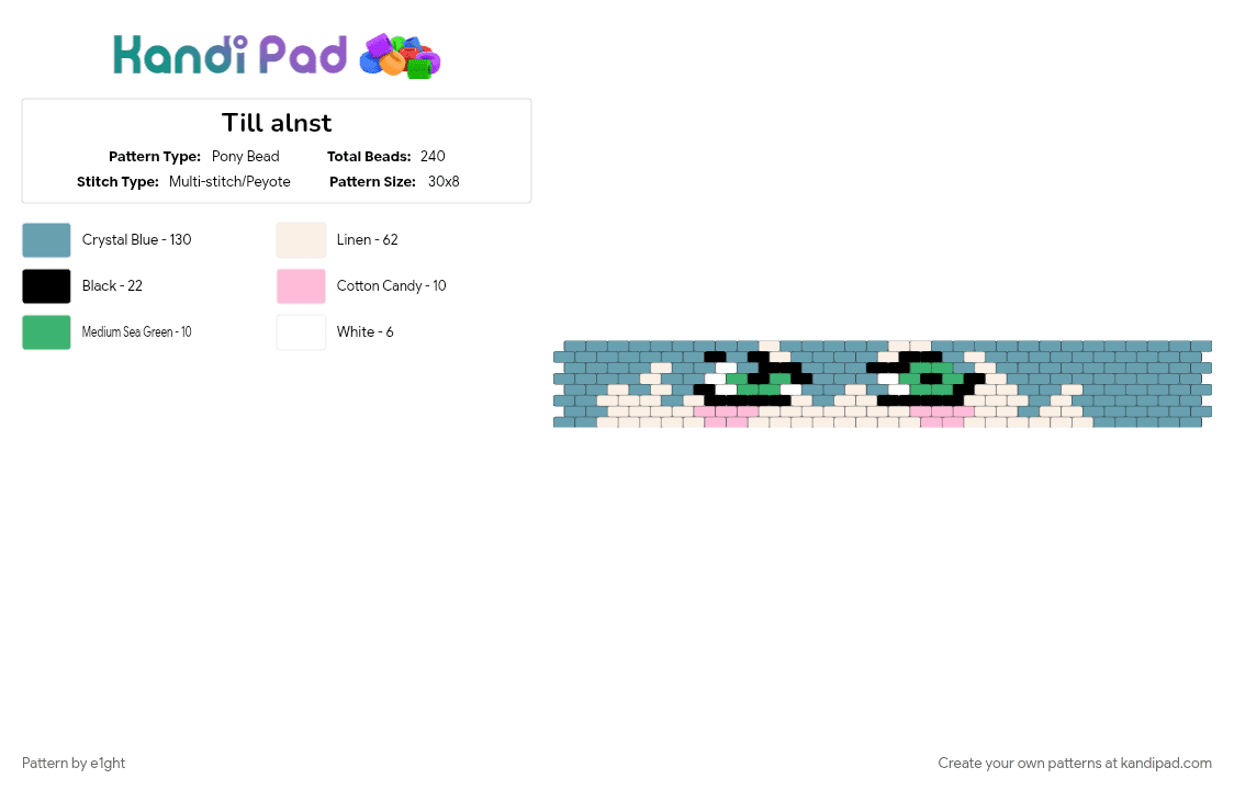 Till alnst - Pony Bead Pattern by e1ght on Kandi Pad - teal