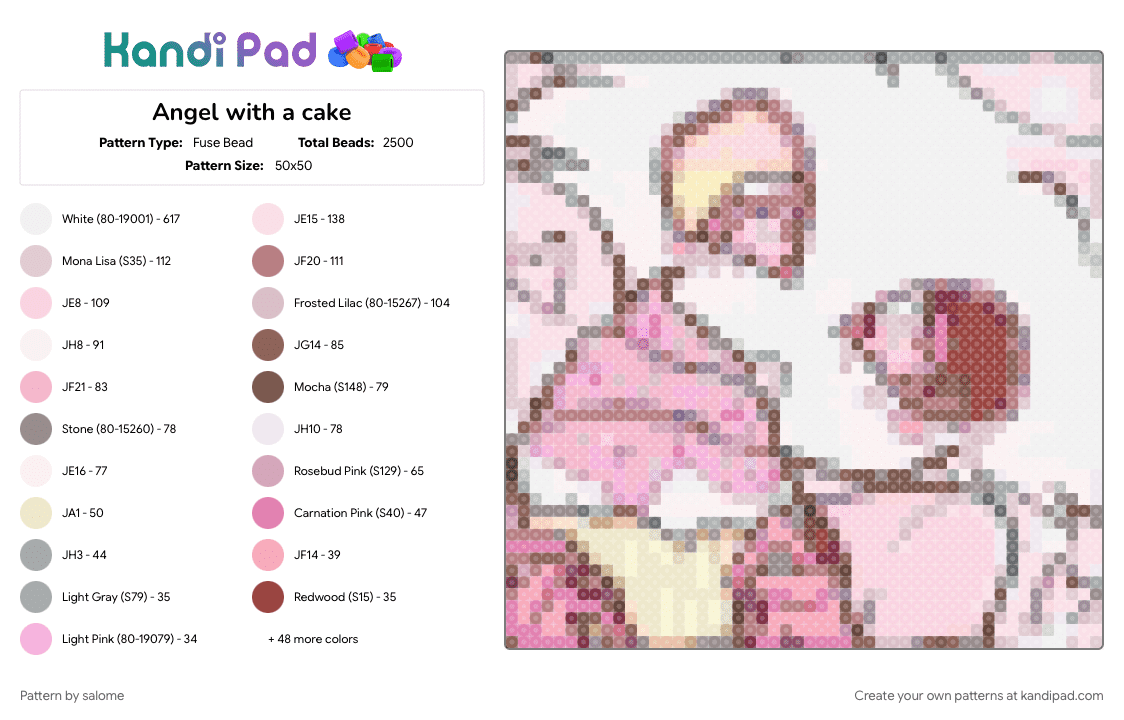 Angel with a cake - Fuse Bead Pattern by salome on Kandi Pad - 