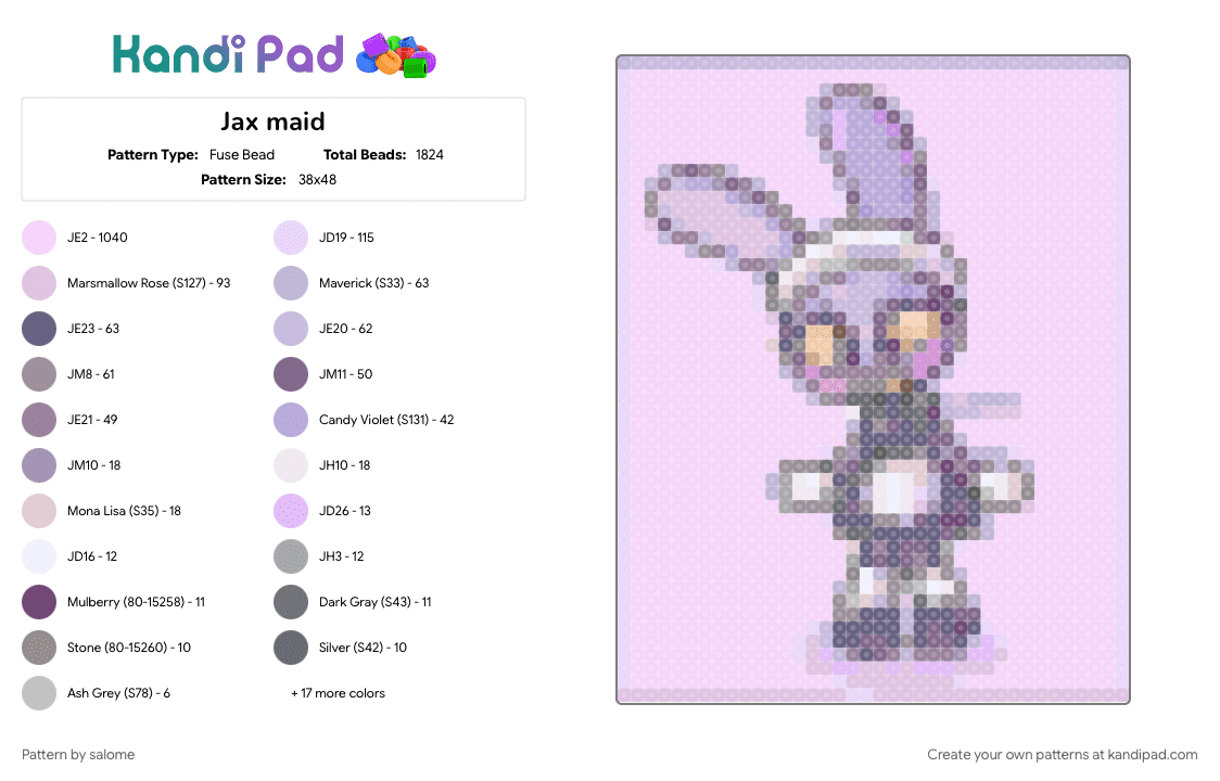 Jax maid - Fuse Bead Pattern by salome on Kandi Pad - 