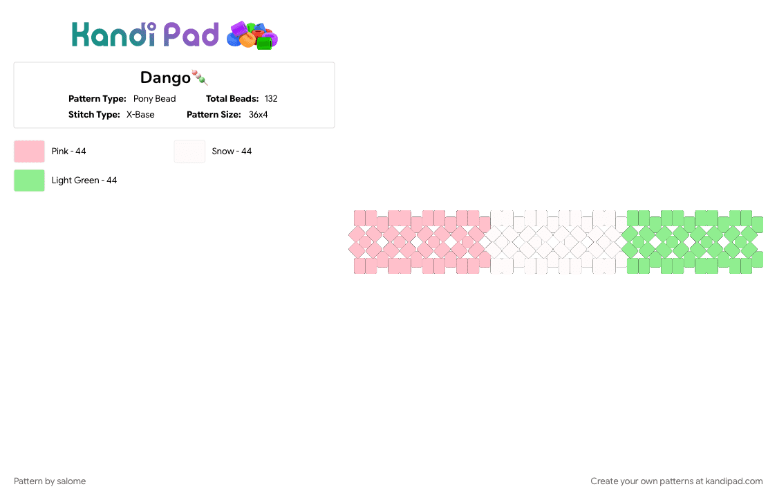 Dango🍡 - Pony Bead Pattern by salome on Kandi Pad - 