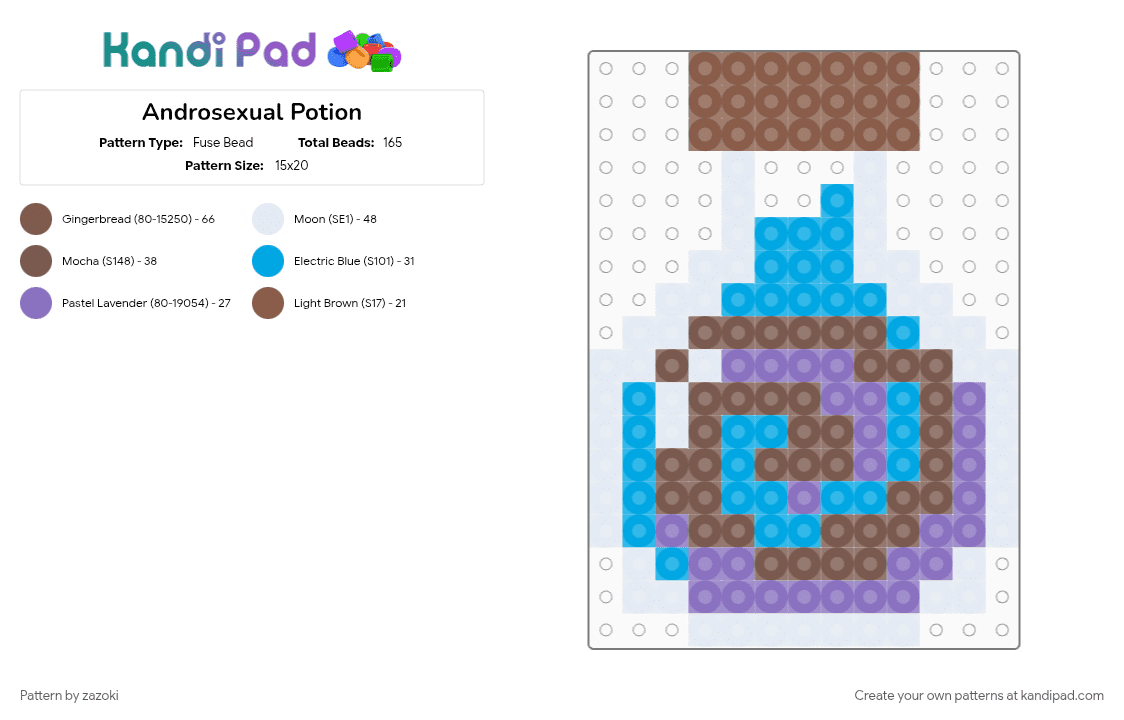 Androsexual Potion - Fuse Bead Pattern by zazoki on Kandi Pad - tan