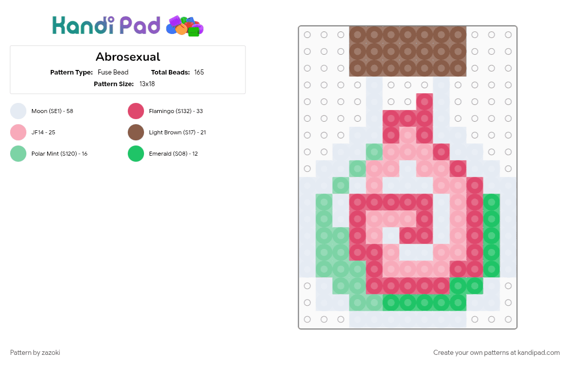 Abrosexual - Fuse Bead Pattern by zazoki on Kandi Pad - pink, red, tan