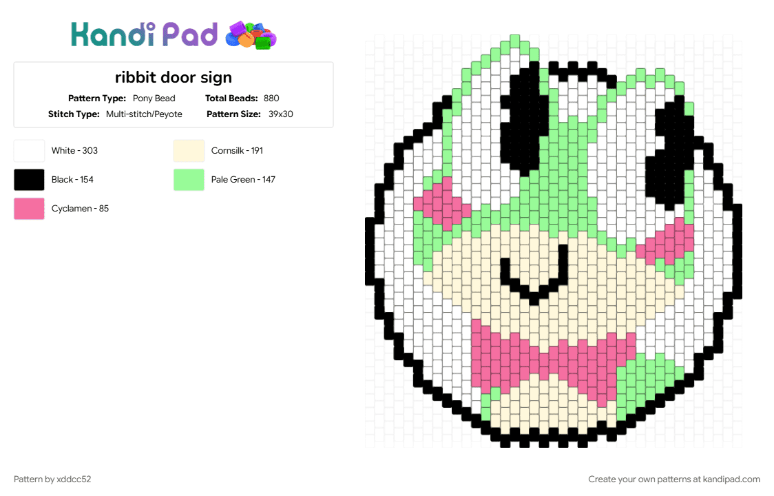 ribbit door sign - Pony Bead Pattern by xddcc52 on Kandi Pad - pink, ribbit, tadc, teal, the amazing digital circus, white