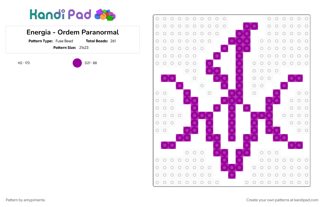 Energia - Ordem Paranormal - Fuse Bead Pattern by amypimenta on Kandi Pad - pink, white