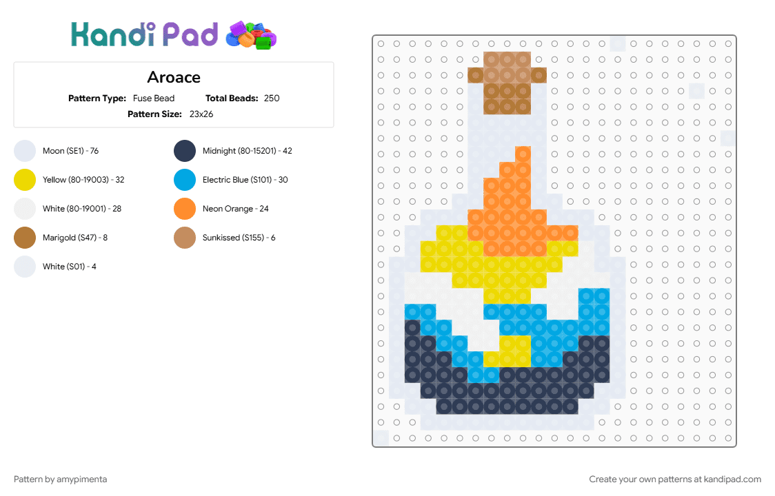 Aroace - Fuse Bead Pattern by amypimenta on Kandi Pad - light blue, purple, white, yellow