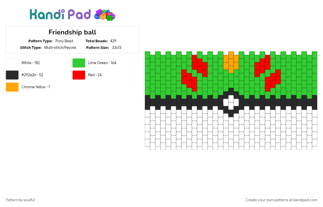 Friendship ball - Pony Bead Pattern by soulful on Kandi Pad - cotdfriendship, green