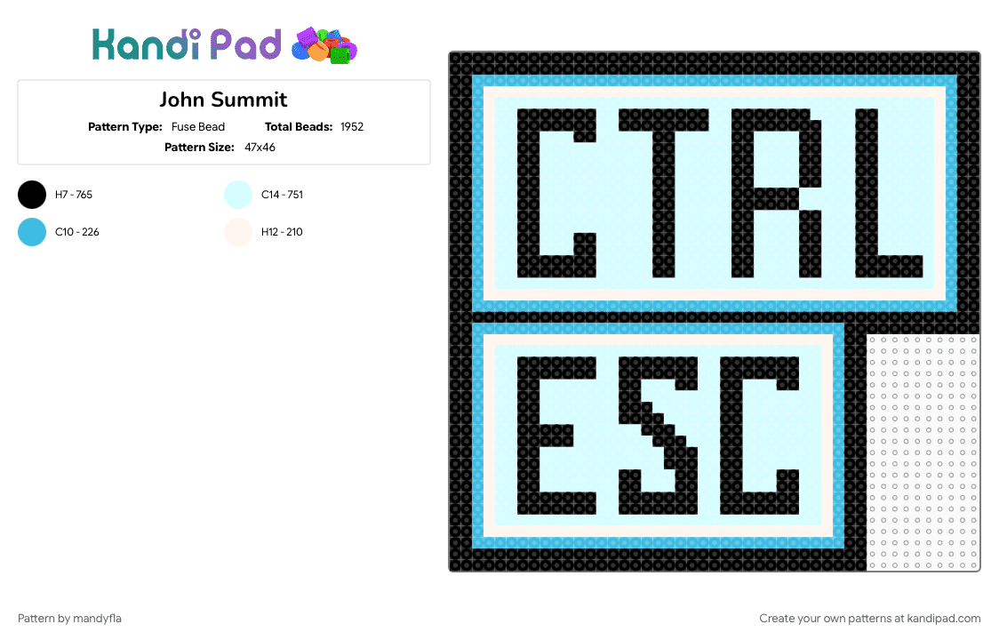 John Summit - Fuse Bead Pattern by mandyfla on Kandi Pad - edm, john summit, light blue