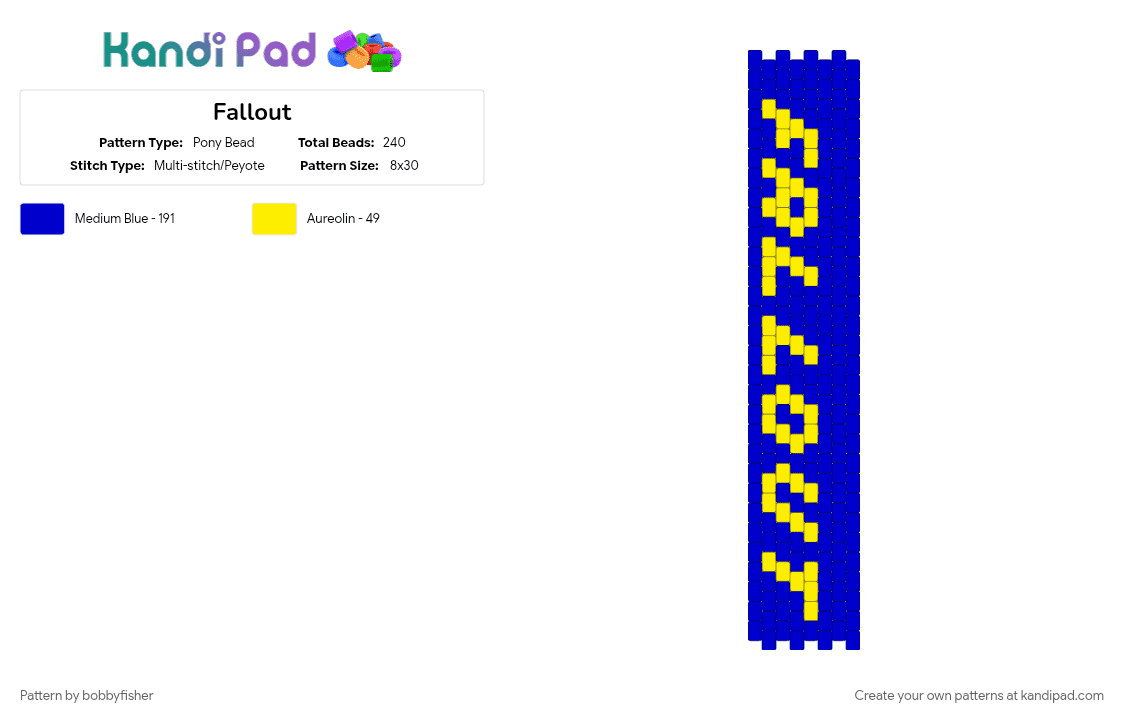 Fallout - Pony Bead Pattern by bobbyfisher on Kandi Pad - purple