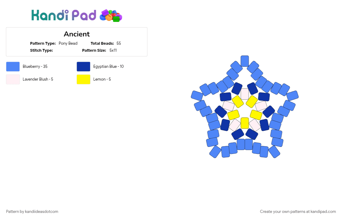 Ancient - Pony Bead Pattern by kandiideasdotcom on Kandi Pad - blue, cotdunderwatercities