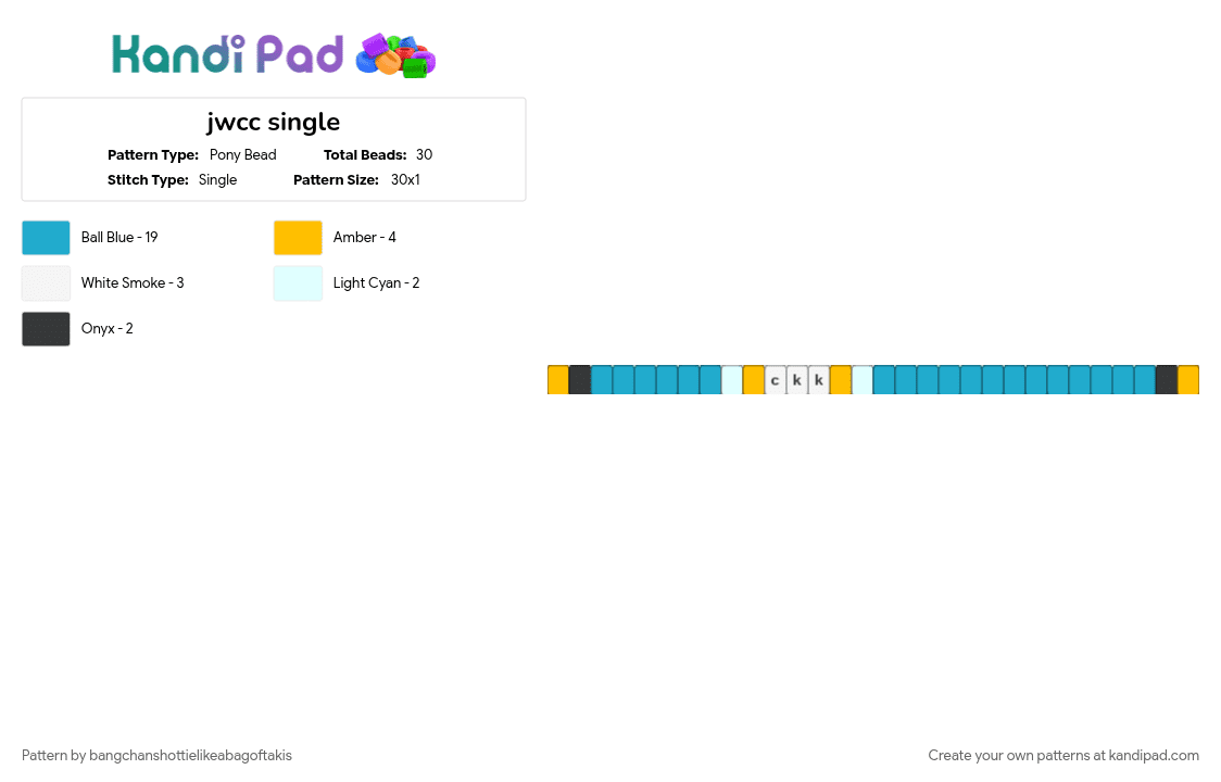 jwcc single - Pony Bead Pattern by bangchanshottielikeabagoftakis on Kandi Pad - jw, jwcc, light blue, netflix