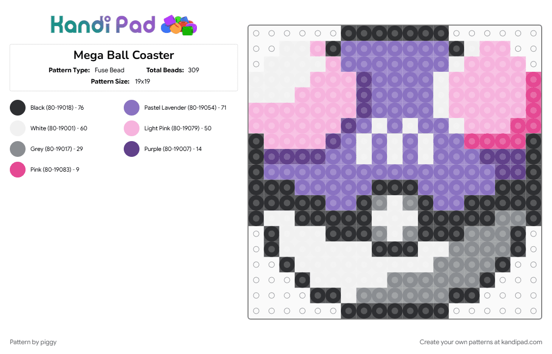 Mega Ball Coaster - Fuse Bead Pattern by piggy on Kandi Pad - blue, pink