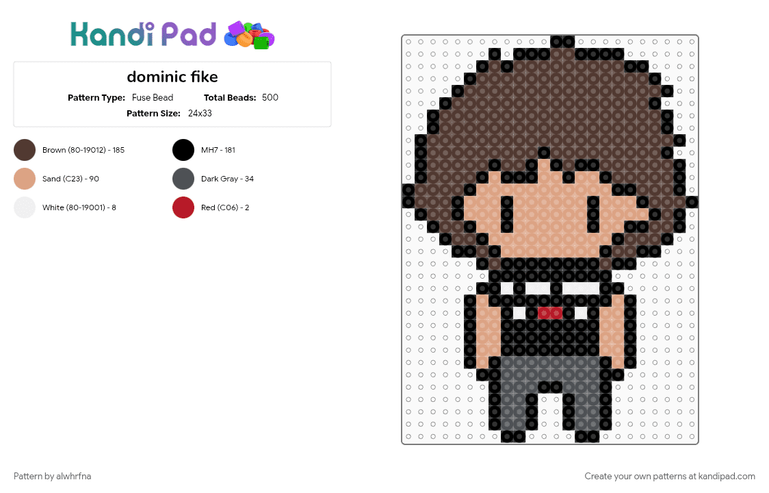 dominic fike - Fuse Bead Pattern by alwhrfna on Kandi Pad - beige, brown, music, rap