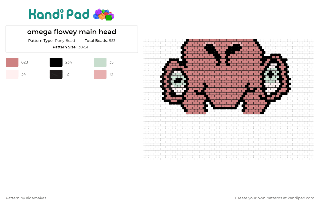 Omega flowey tv head Pony Bead Pattern - Kandi Pad  Kandi Patterns, Fuse  Bead Patterns, Pony Bead Patterns, AI-Driven Designs