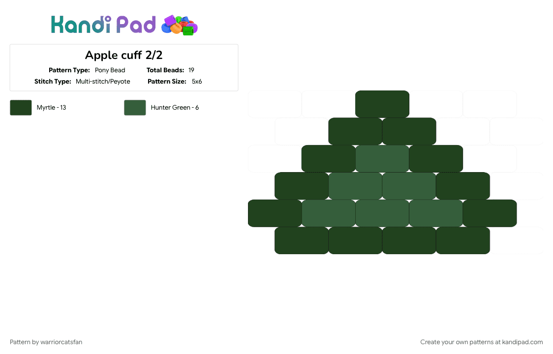 Apple cuff 2/2 - Pony Bead Pattern by warriorcatsfan on Kandi Pad - apple, black, cotdfruit, fruit, gray, leaf