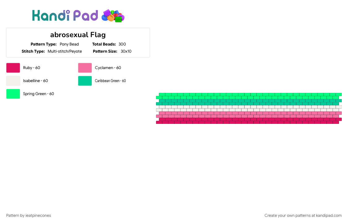 abrosexual Flag - Pony Bead Pattern by ieatpinecones on Kandi Pad - 