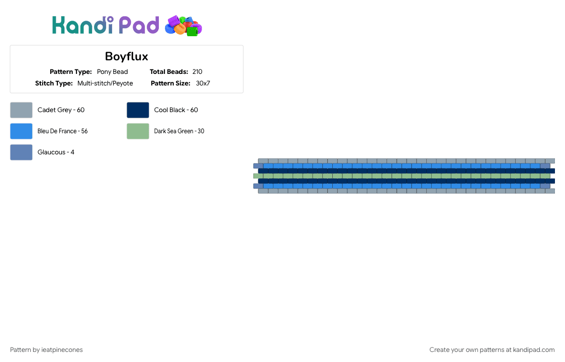 Boyflux - Pony Bead Pattern by ieatpinecones on Kandi Pad - blue, boyflux, gray, lgbtq, light blue, pride