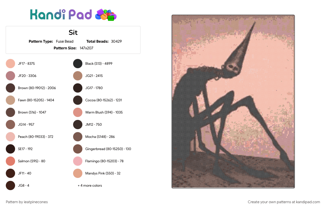 Sit - Fuse Bead Pattern by ieatpinecones on Kandi Pad - horror, little guy