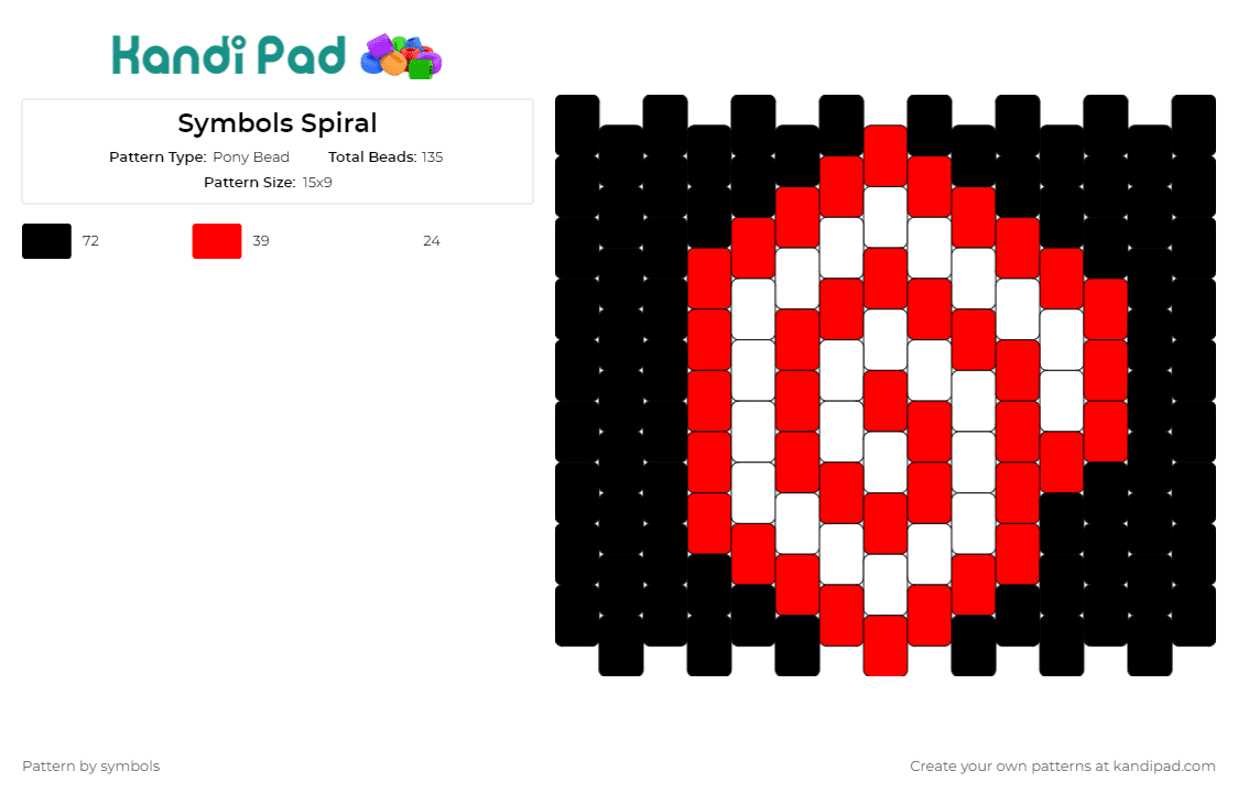 Symbols Spiral - Pony Bead Pattern by symbols on Kandi Pad - symbols,spiral,geometric,dark,panel