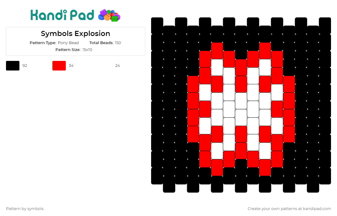 Symbols Explosion - Pony Bead Pattern by symbols on Kandi Pad - symbols,explosive,explode,bomb,dark,panel