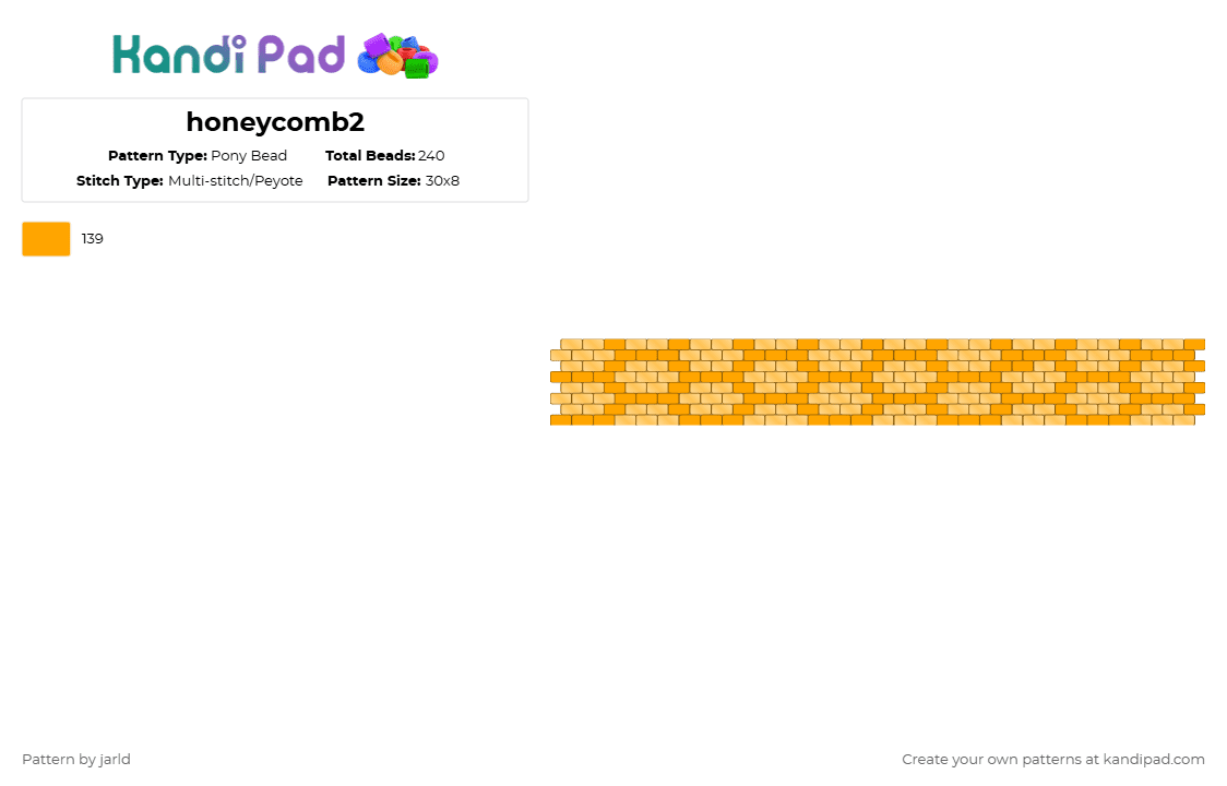 honeycomb2 - Pony Bead Pattern by jarld on Kandi Pad - orange