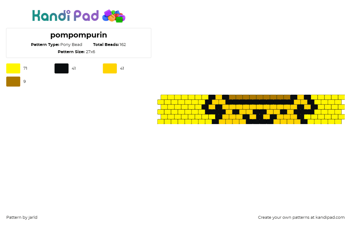 pompompurin - Pony Bead Pattern by jarld on Kandi Pad - pom pom purin,sanrio,kawaii,dog,animal,cute,cuff,yellow