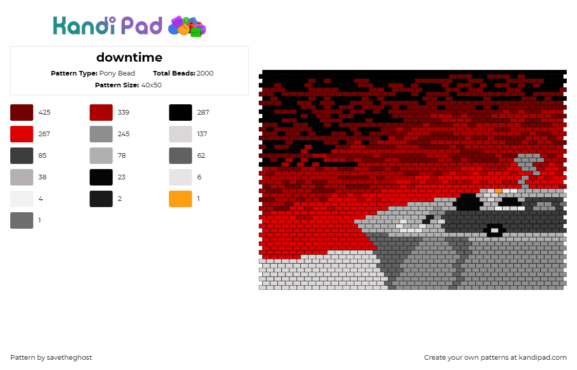 downtime - Pony Bead Pattern by savetheghost on Kandi Pad - car,truck,smoke,relax,fnf,panel,cliff and white