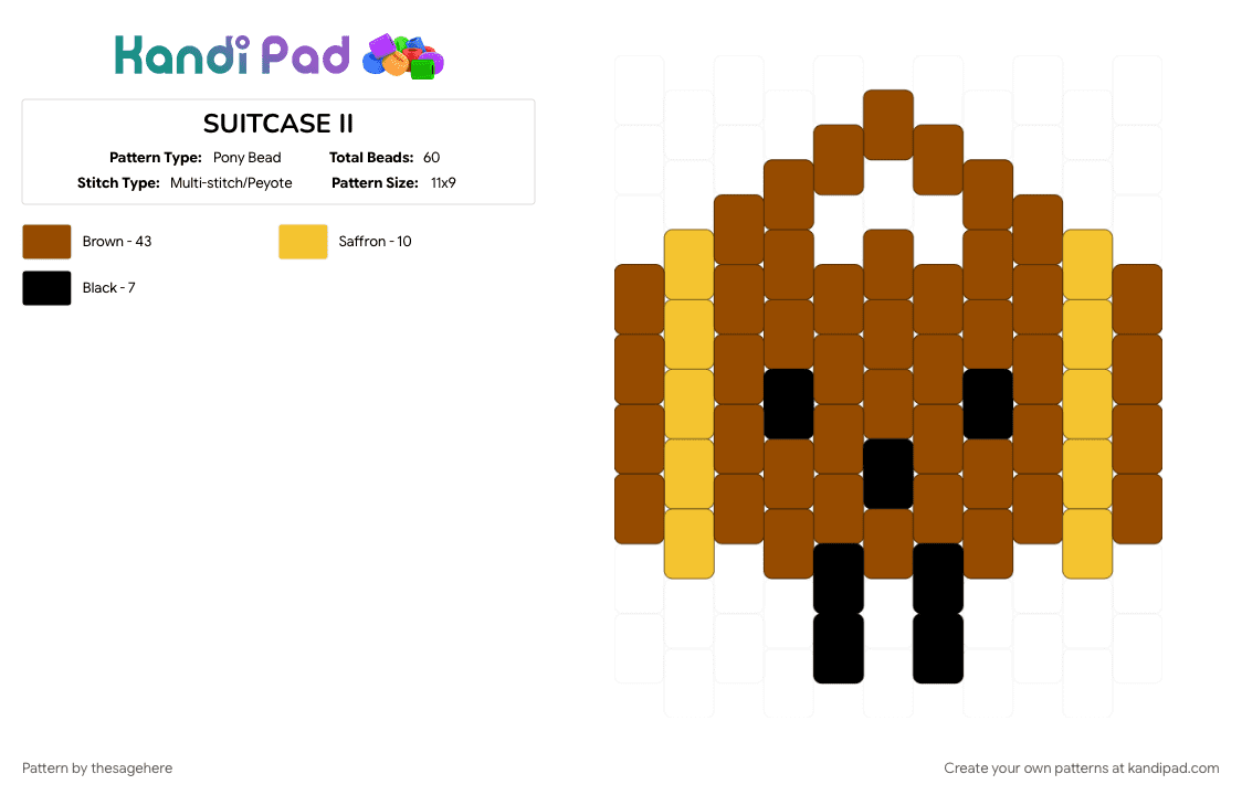 SUITCASE II - Pony Bead Pattern by thesagehere on Kandi Pad - inanimate insanity, object show, osc, red, suitcase