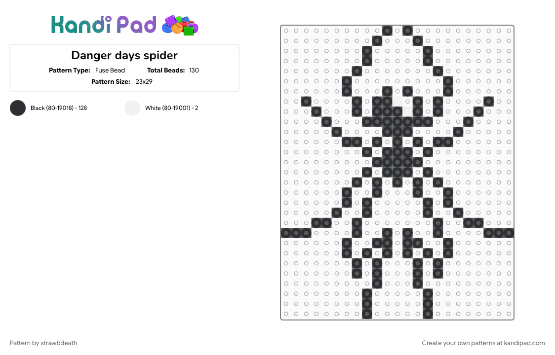 Danger days spider - Fuse Bead Pattern by strawbdeath on Kandi Pad - black