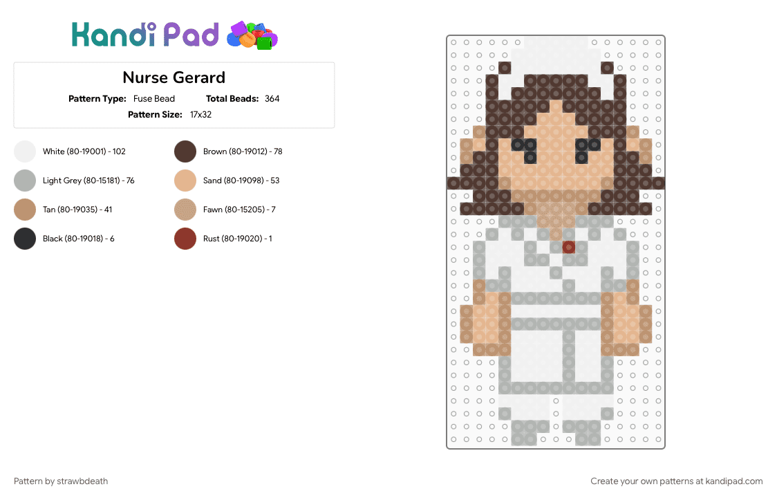 Nurse Gerard - Fuse Bead Pattern by strawbdeath on Kandi Pad - beige
