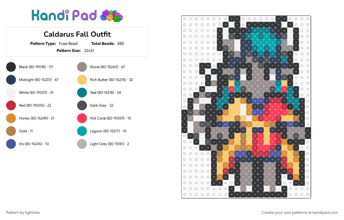 Caldarus Fall Outfit - Fields of Mistria - Fuse Bead Pattern by lightnea on Kandi Pad - caldarus, colorful, fields of mistria, purple, teal, yellow