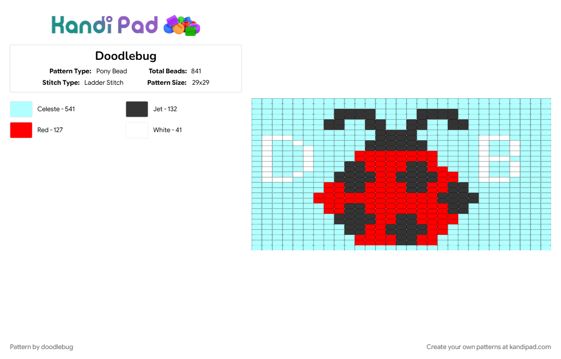 Doodlebug - Pony Bead Pattern by doodlebug on Kandi Pad - light blue