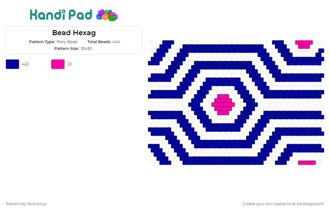Bead Hexag - Pony Bead Pattern by librevictus on Kandi Pad - hexagon,geometric,panel,stripes