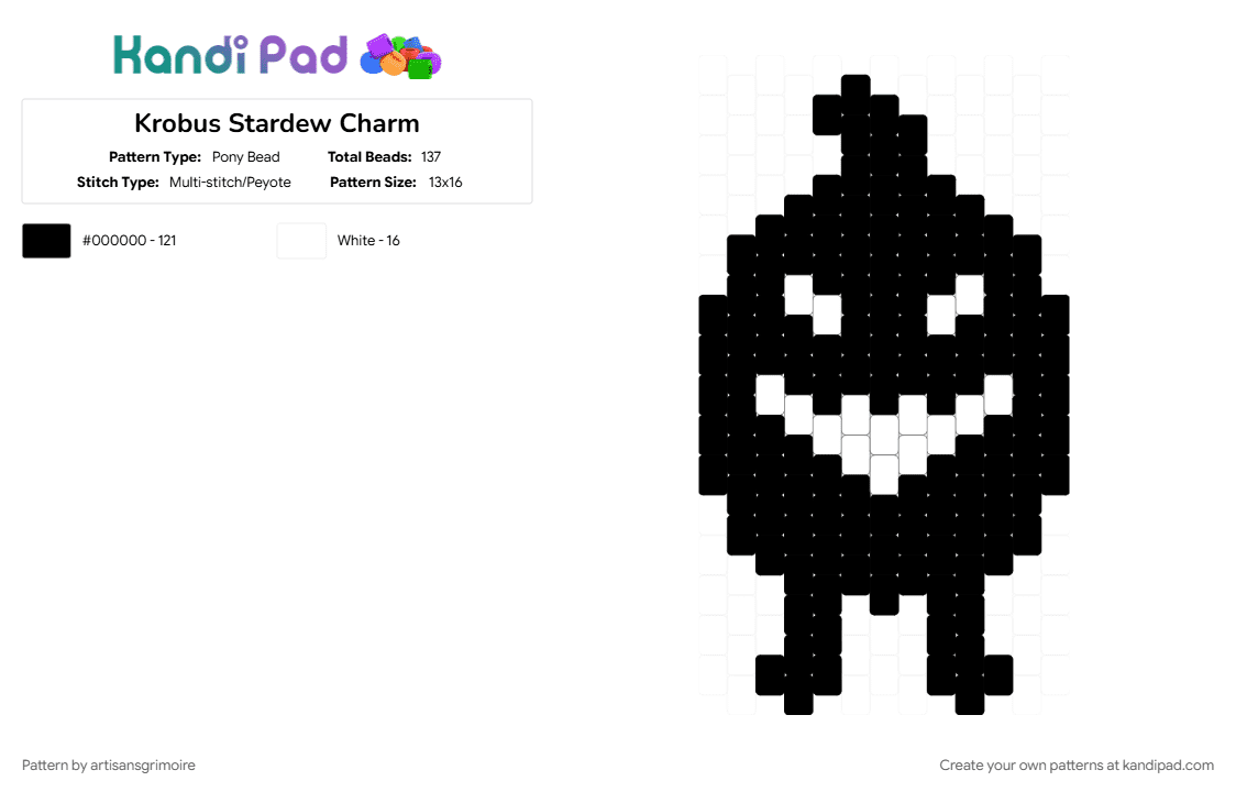 Krobus Stardew Charm - Pony Bead Pattern by artisansgrimoire on Kandi Pad - 
