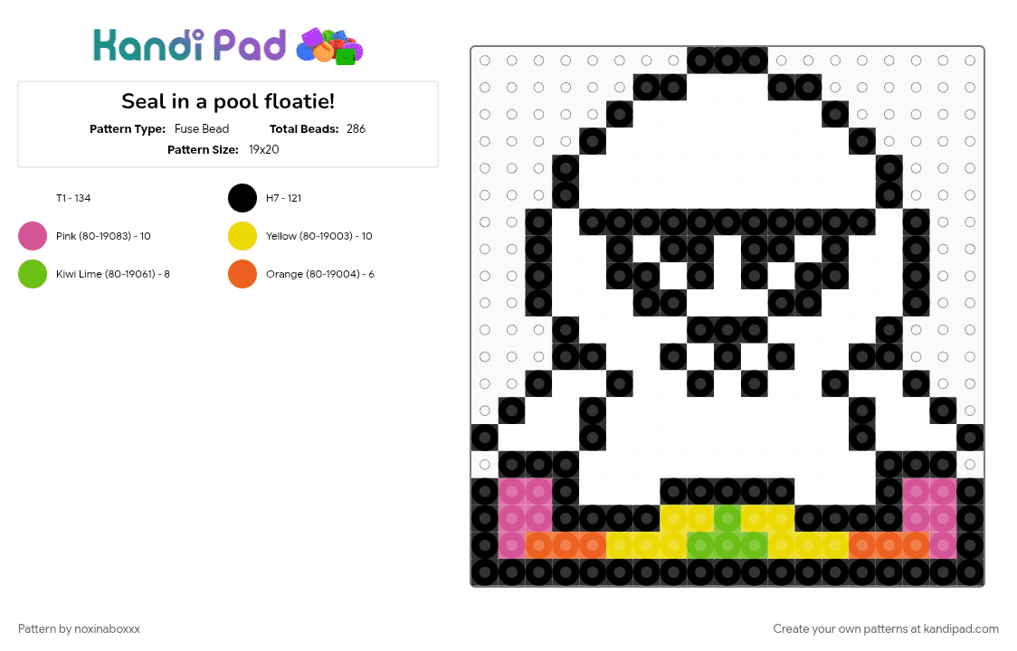 Seal in a pool floatie! - Fuse Bead Pattern by noxinaboxxx on Kandi Pad - 