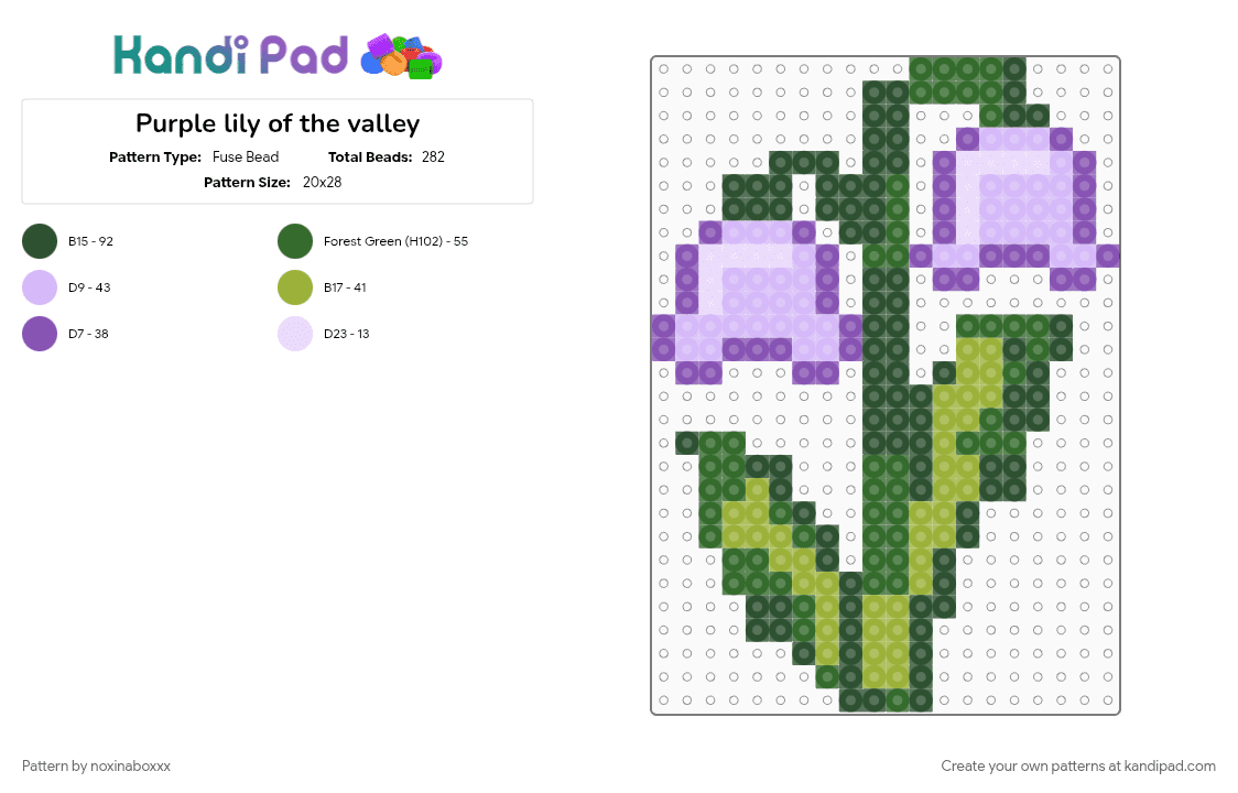 Purple lily of the valley - Fuse Bead Pattern by noxinaboxxx on Kandi Pad - flower, flowers, lily, lily of the valley, nature, purple