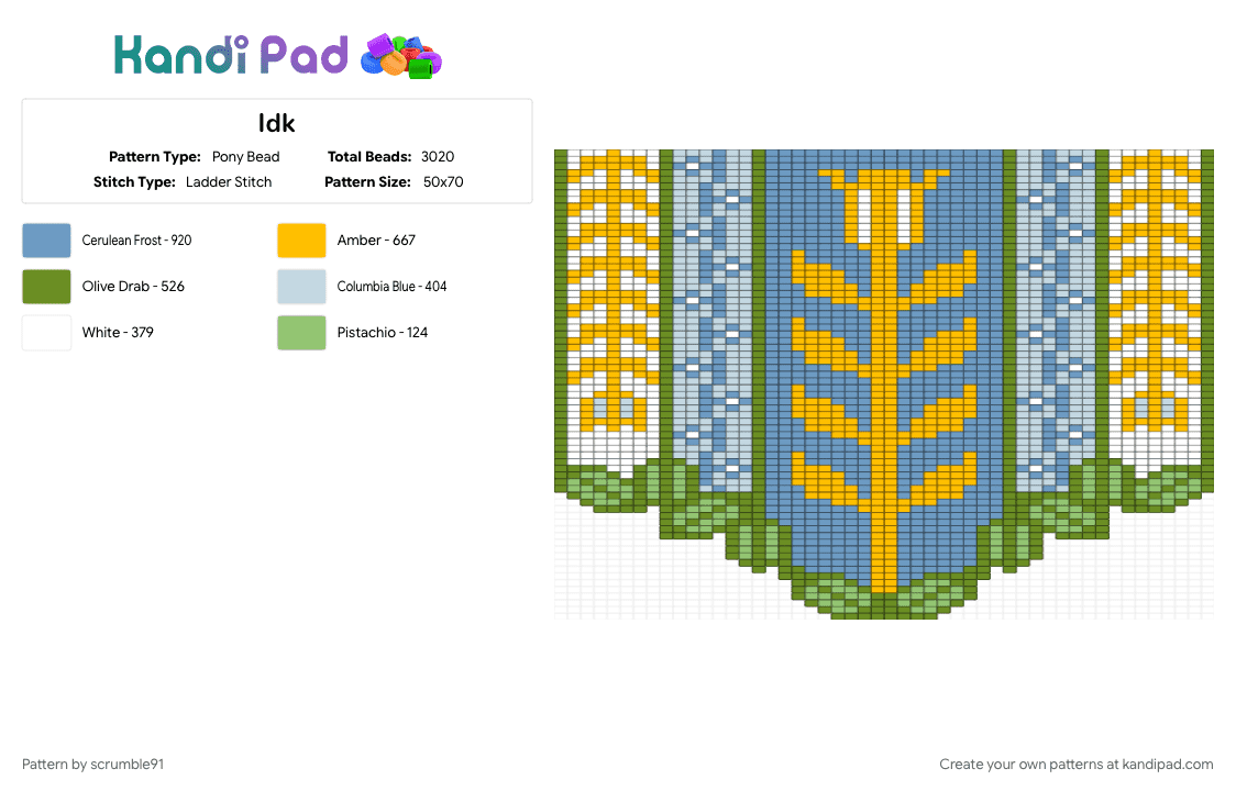 Idk - Pony Bead Pattern by scrumble91 on Kandi Pad - light blue