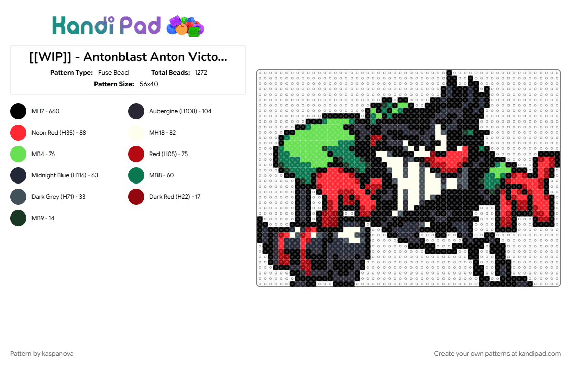 Antonblast - Anton Victory Pose - Fuse Bead Pattern by kaspanova on Kandi Pad - 