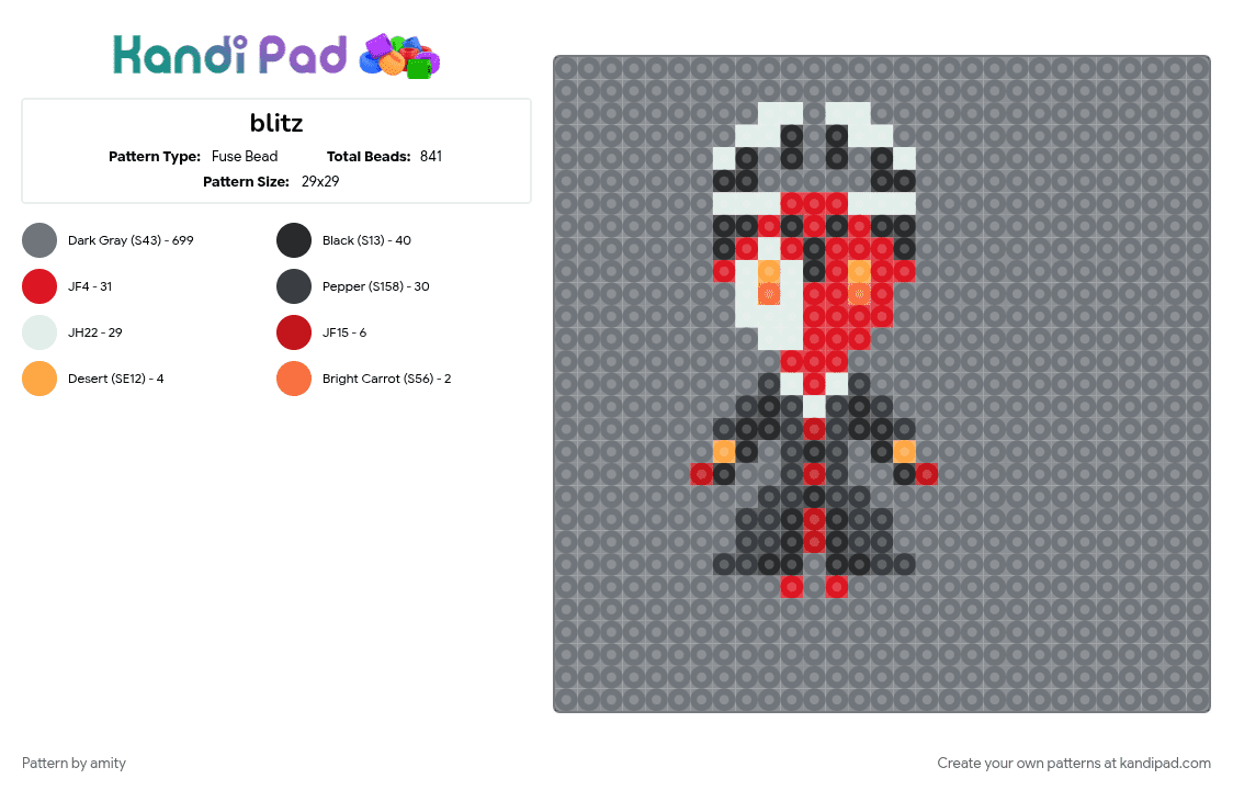 blitz - Fuse Bead Pattern by amity on Kandi Pad - gray