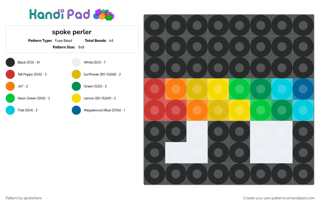 spoke perler - Fuse Bead Pattern by spokishere on Kandi Pad - black, green, red, spoke, spokeishere, spokeisheremcyt, spokeishereunstablesmp, yellow