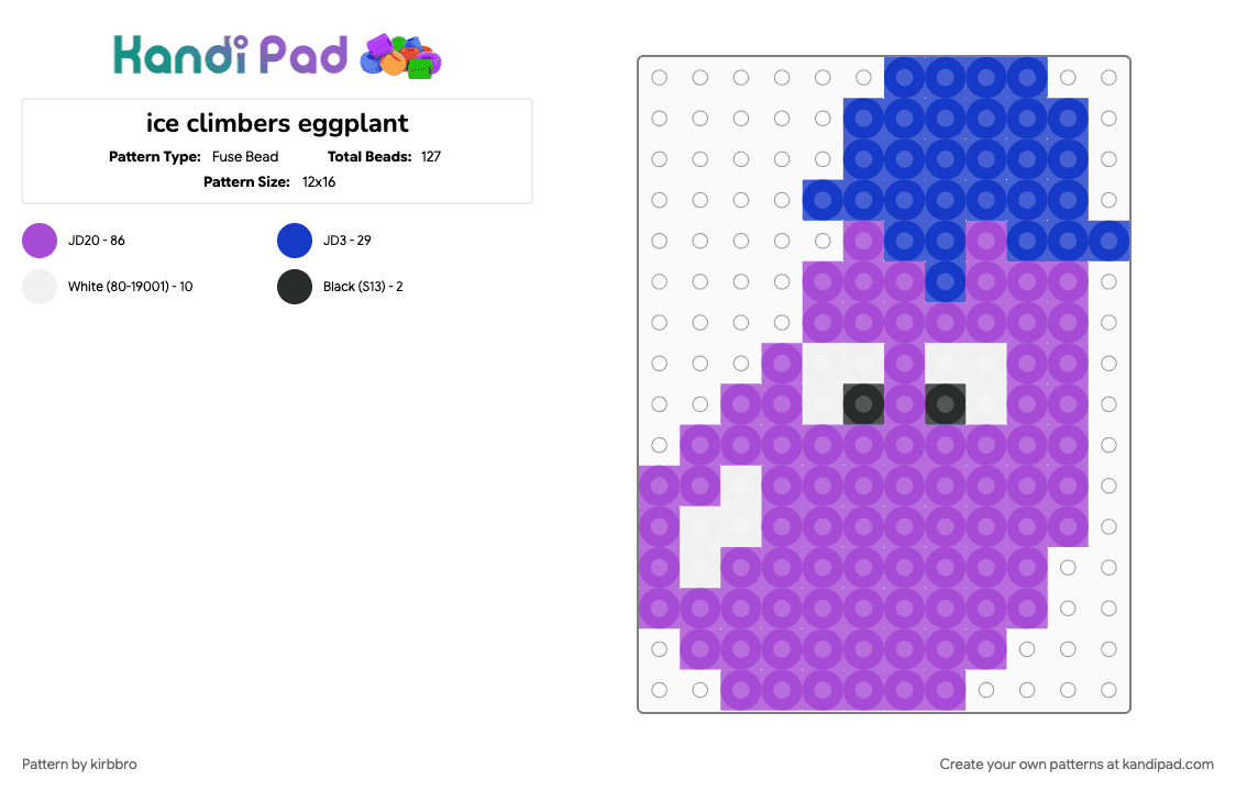 ice climbers eggplant - Fuse Bead Pattern by kirbbro on Kandi Pad - purple