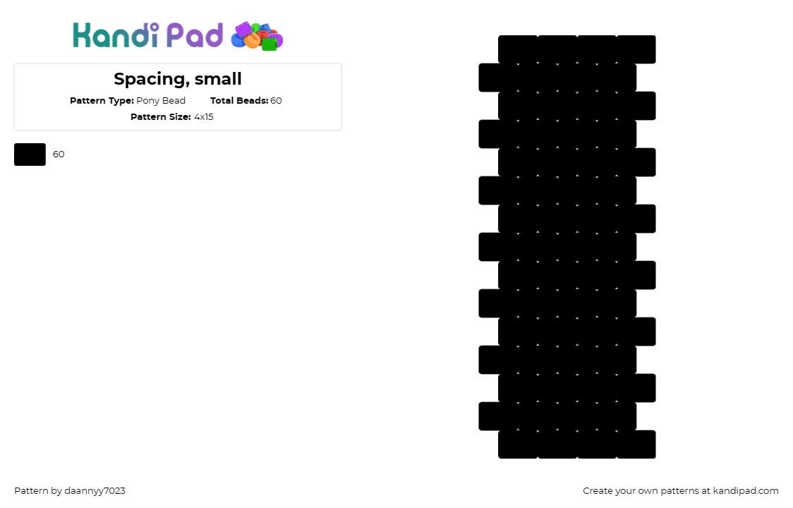 Spacing, small - Pony Bead Pattern by daannyy7023 on Kandi Pad - black