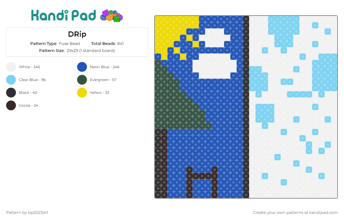 DRip - Fuse Bead Pattern by bp2023art on Kandi Pad - weather,nature,rain,sun,tree